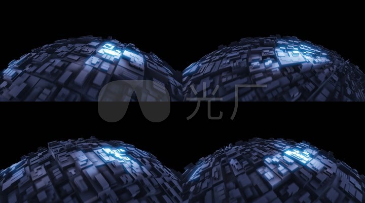 3d立体金属球体旋转