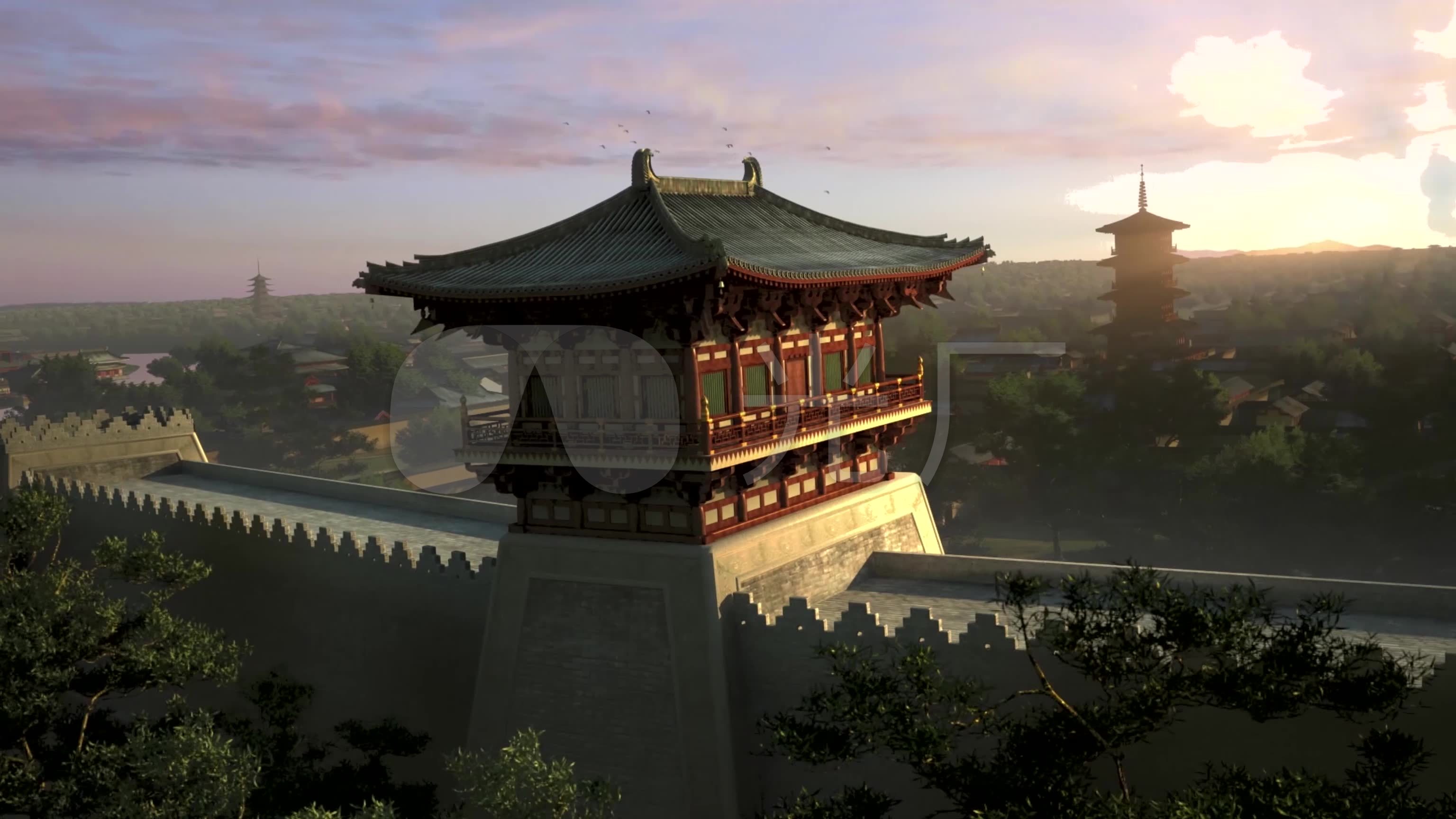 大明皇宫3d宫殿建筑视频素材_3072x1728_高清视频素材