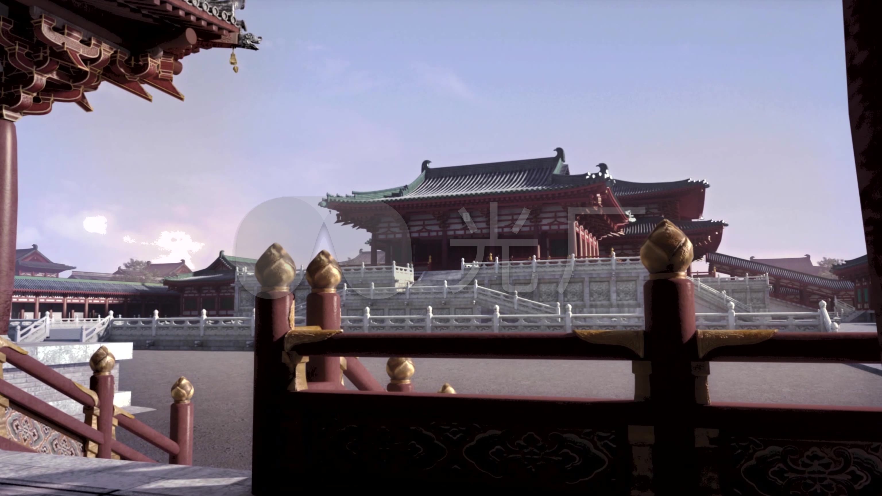 大明皇宫3d宫殿建筑视频素材_3072x1728_高清视频素材