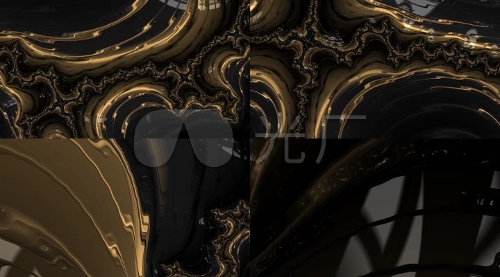 金属液体液滴流动金色动感VJ背景