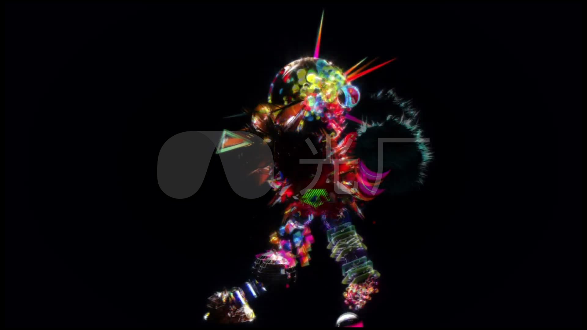 跳舞的机器人led大屏幕视频_1920X1080_高清