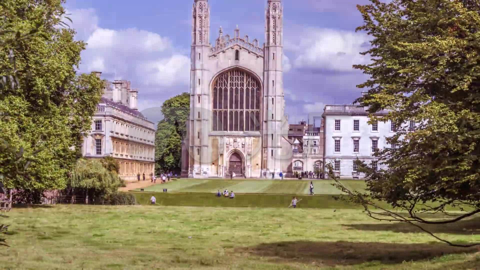 欧洲英国剑桥大学建筑校园风光延时led_1920x1080_高清视频素材下载