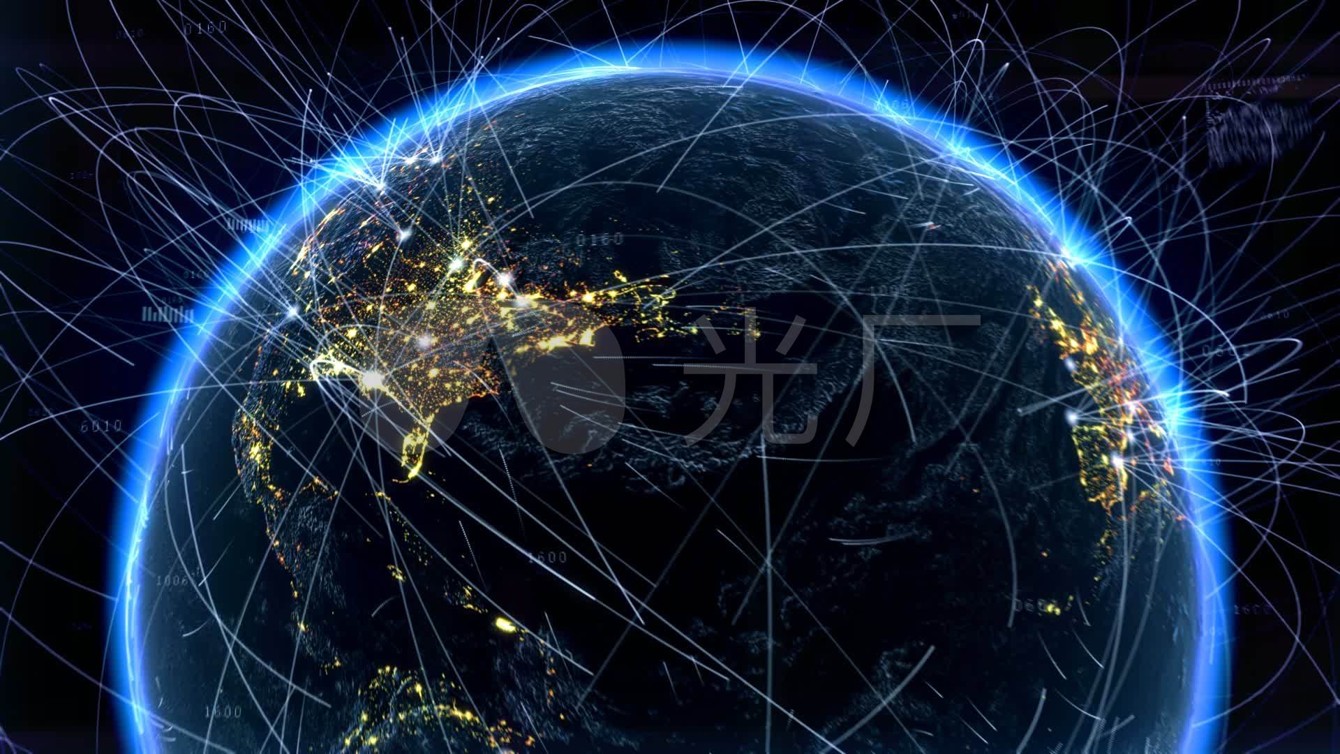 原版高科技地球连线商业版图_1920x1080_高清视频素材