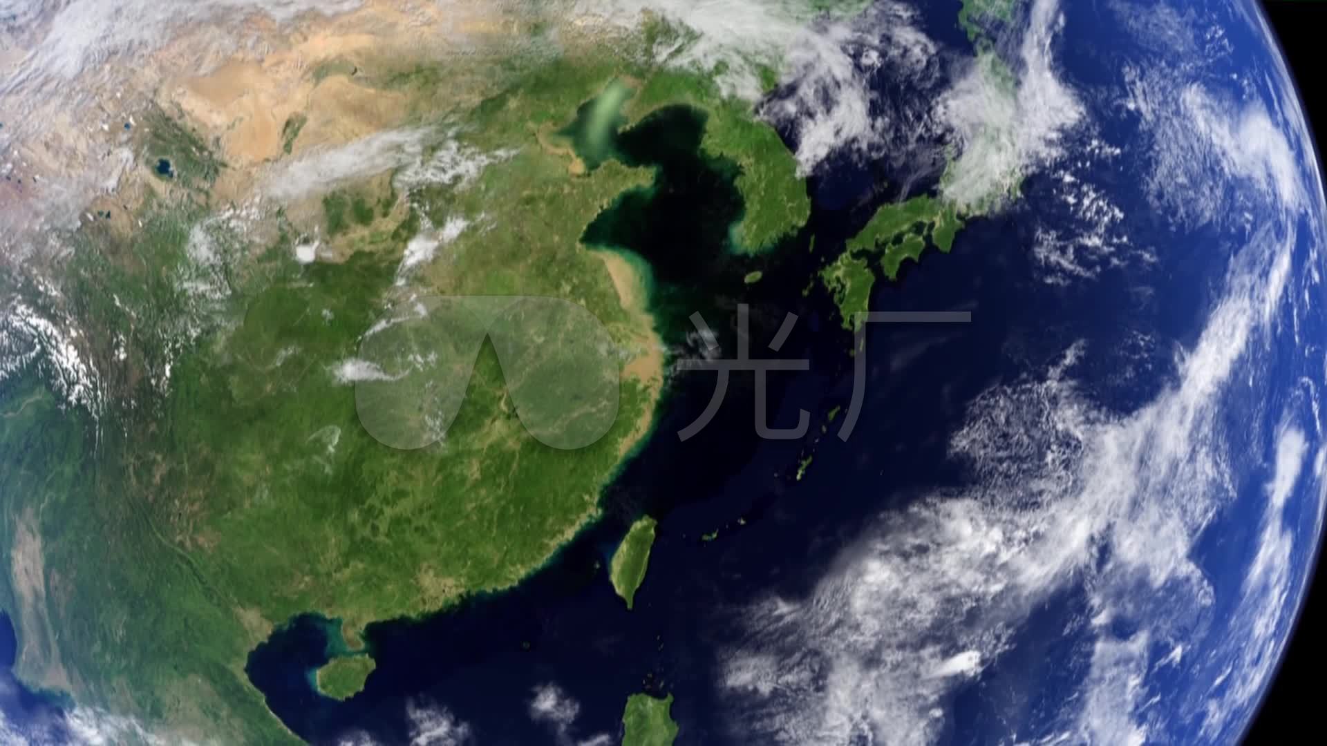 从太空拍摄地球旋转到中国位置_1920x1080_高清视频