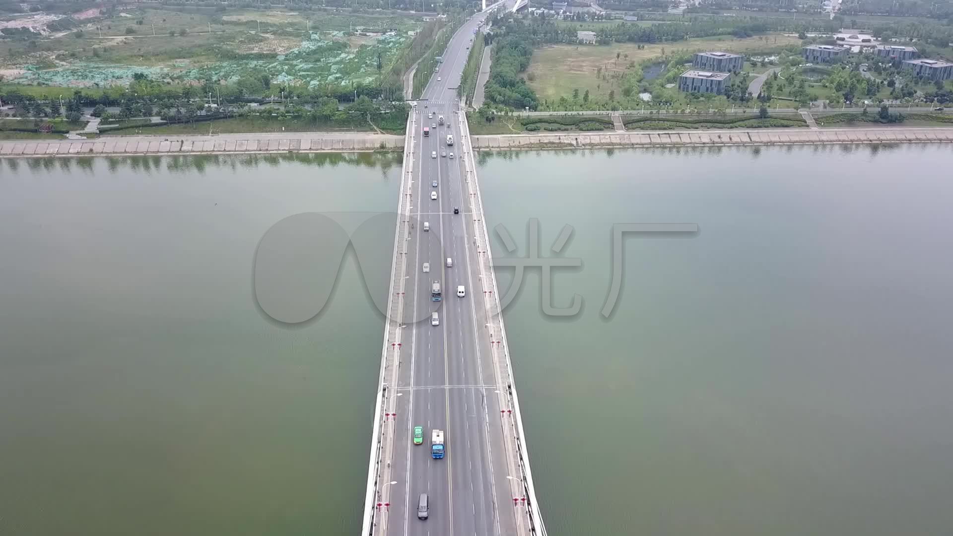 航拍灞桥浐灞大桥跨河大桥