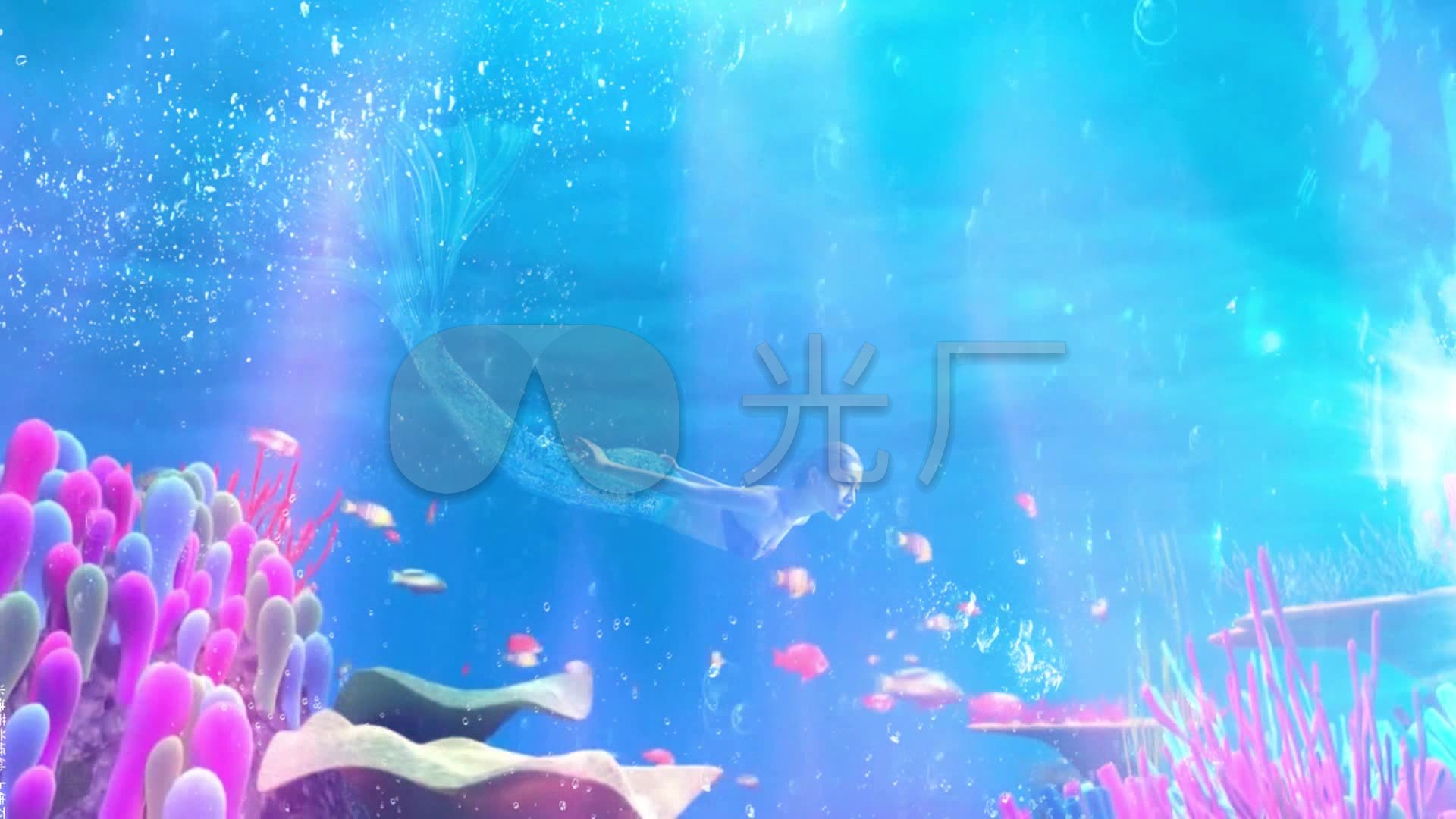 美人美人鱼海岛海底五彩水世界_1920x1080_高清视频