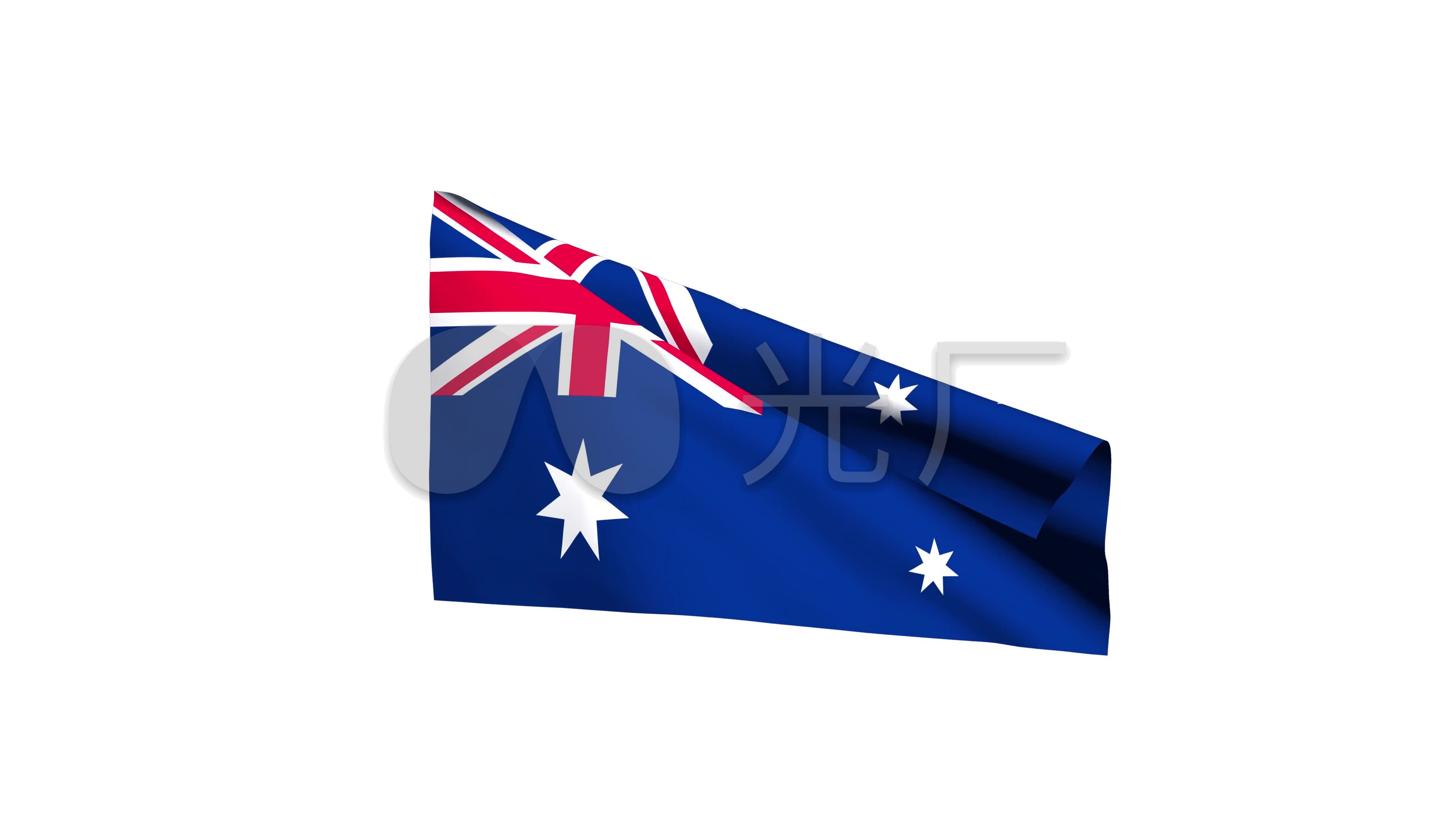 4k飘动的澳大利亚国旗