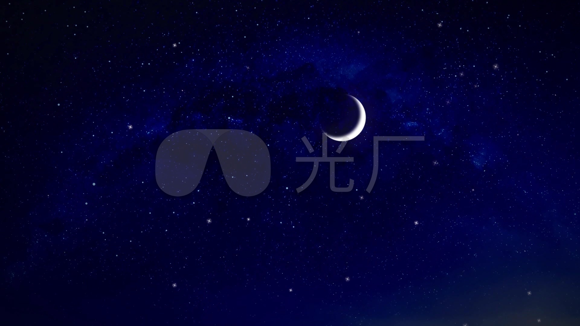 思乡月夜星空闪光月亮