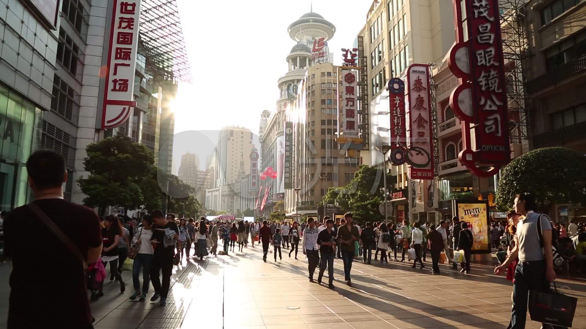 上海南京西路落日