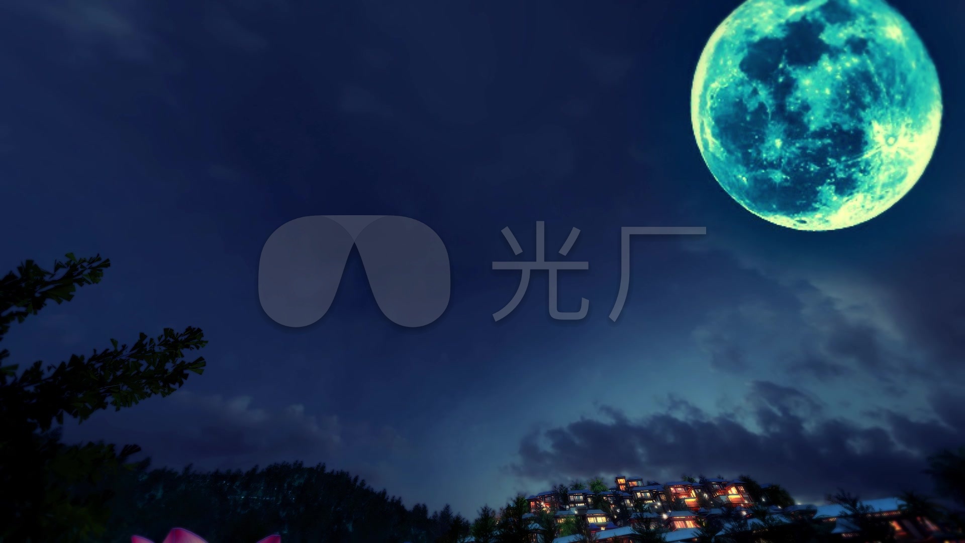 夜景月亮-defangsw001_1920x1080_高清视频素材下载(编号:1411333)