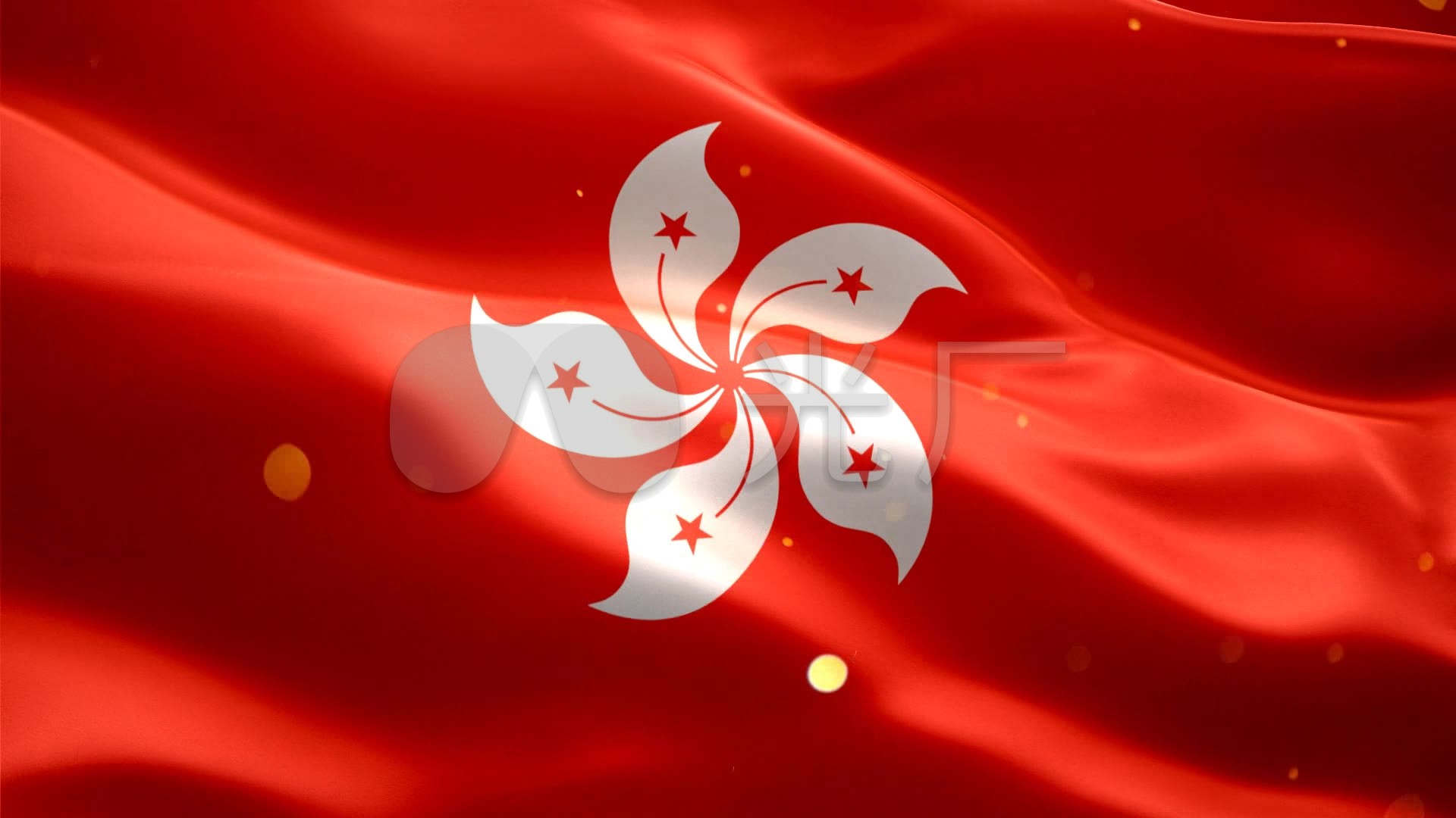 旗帜-香港区旗_1920x1080_高清视频素材下载(编号:)