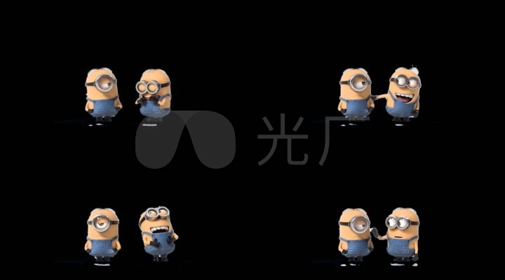 1920X1080搞笑,1920x1080背景 透明通道搞笑的小黄人_1920x1080_高清视频素材下载