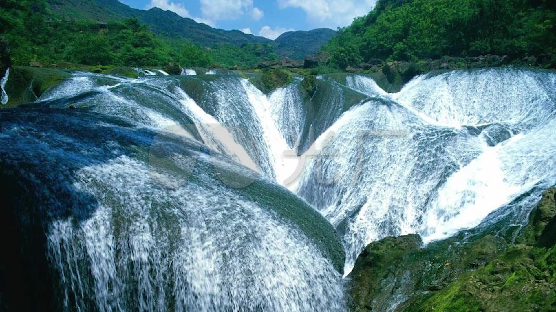 led背景素材高山流水长白山诗歌朗诵背景
