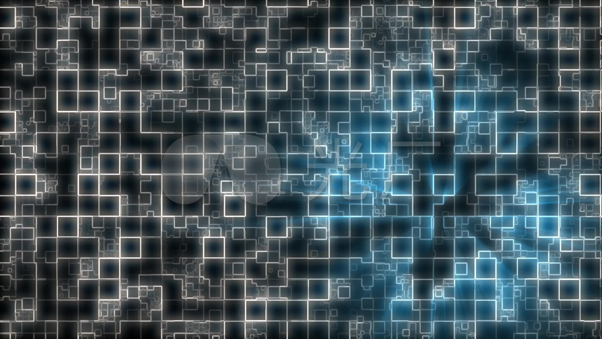黑白错乱线条网格交错层叠蓝色光效移动变化_1920x1080_高清视频素材