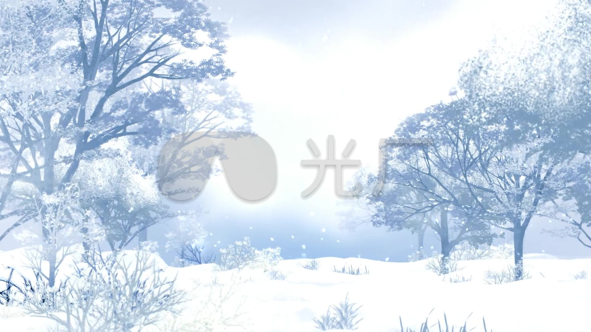 冬天的雪景卡通场景_1920x1080_高清视频素材下载(:)