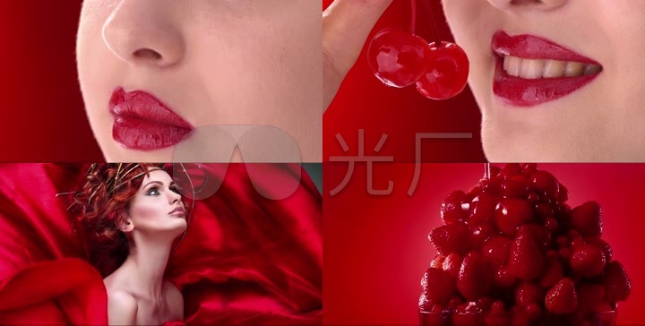 红广告大片模特嘴唇4k