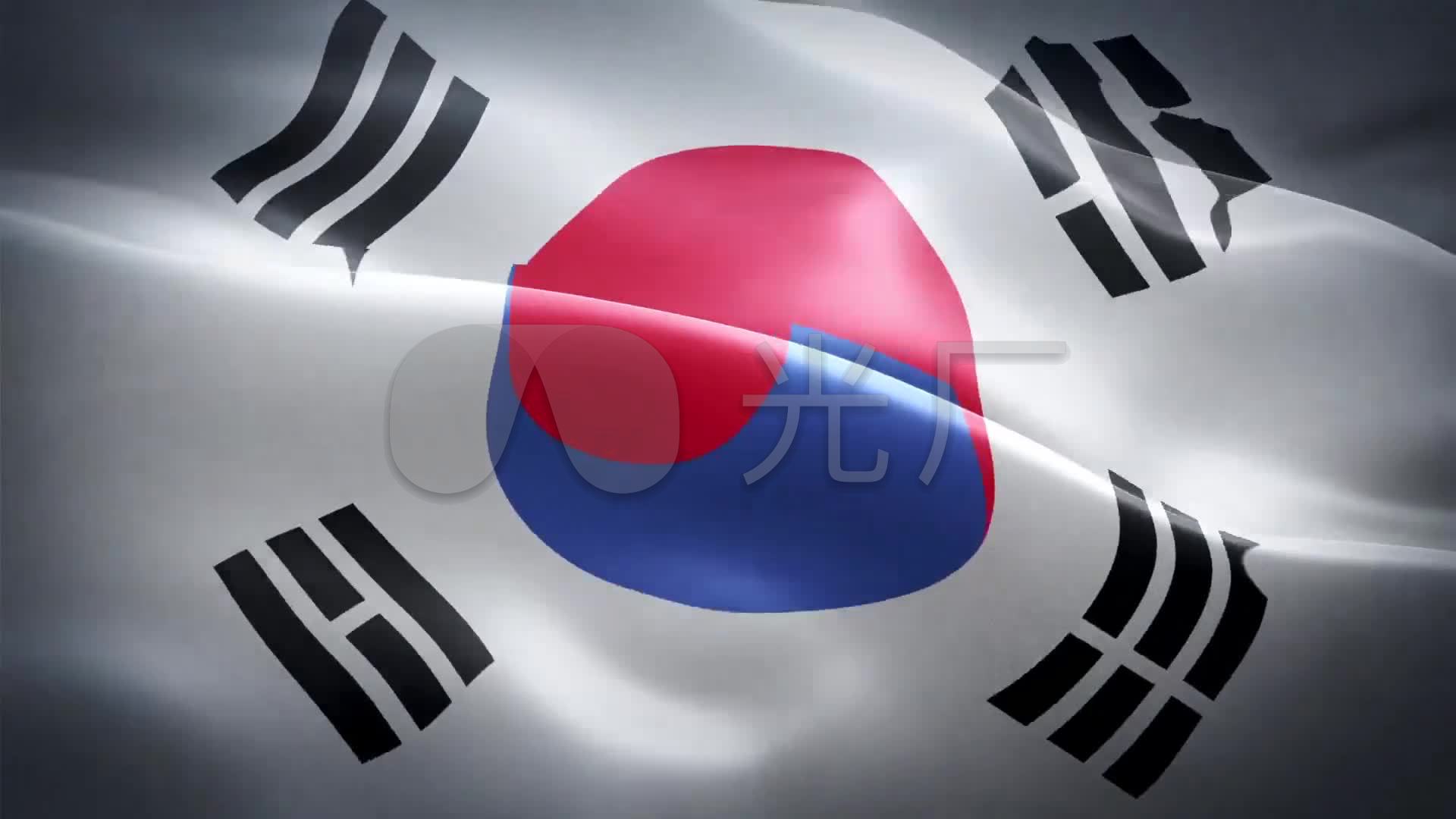 韩国和朝鲜国旗_1920x1080_高清视频素材下载(编号:)