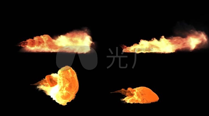 两个火焰喷火素材