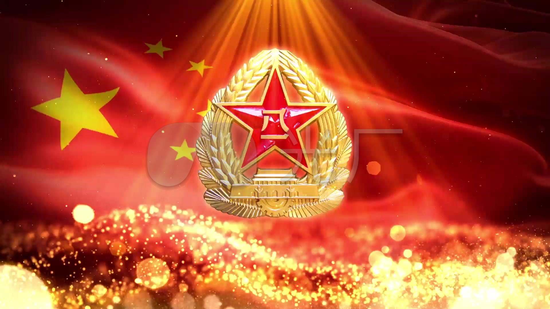 八一军徽背景动态_1920x1080_高清视频素材下载(编号