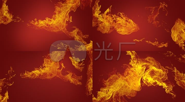 背景视频素材灼热红域火焰喷火火龙
