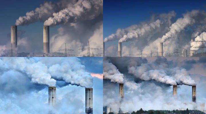 环境污染视频 工厂排气 工业污染  污染 天空污染