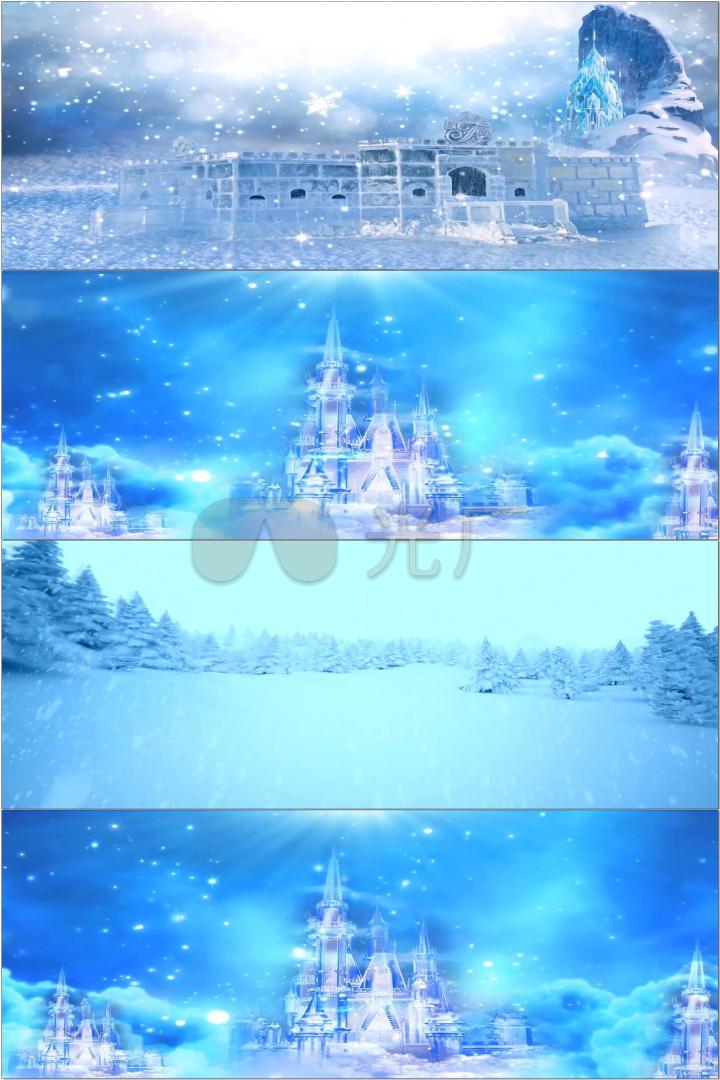 随他吧随它吧冰雪奇缘冰川瀑布冰山城堡冰雪松树下雪雪花高端婚礼