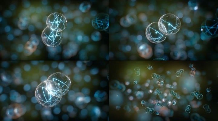 内部电子结构分子原子旋转物理质子能量运动运行微小微缩微世界