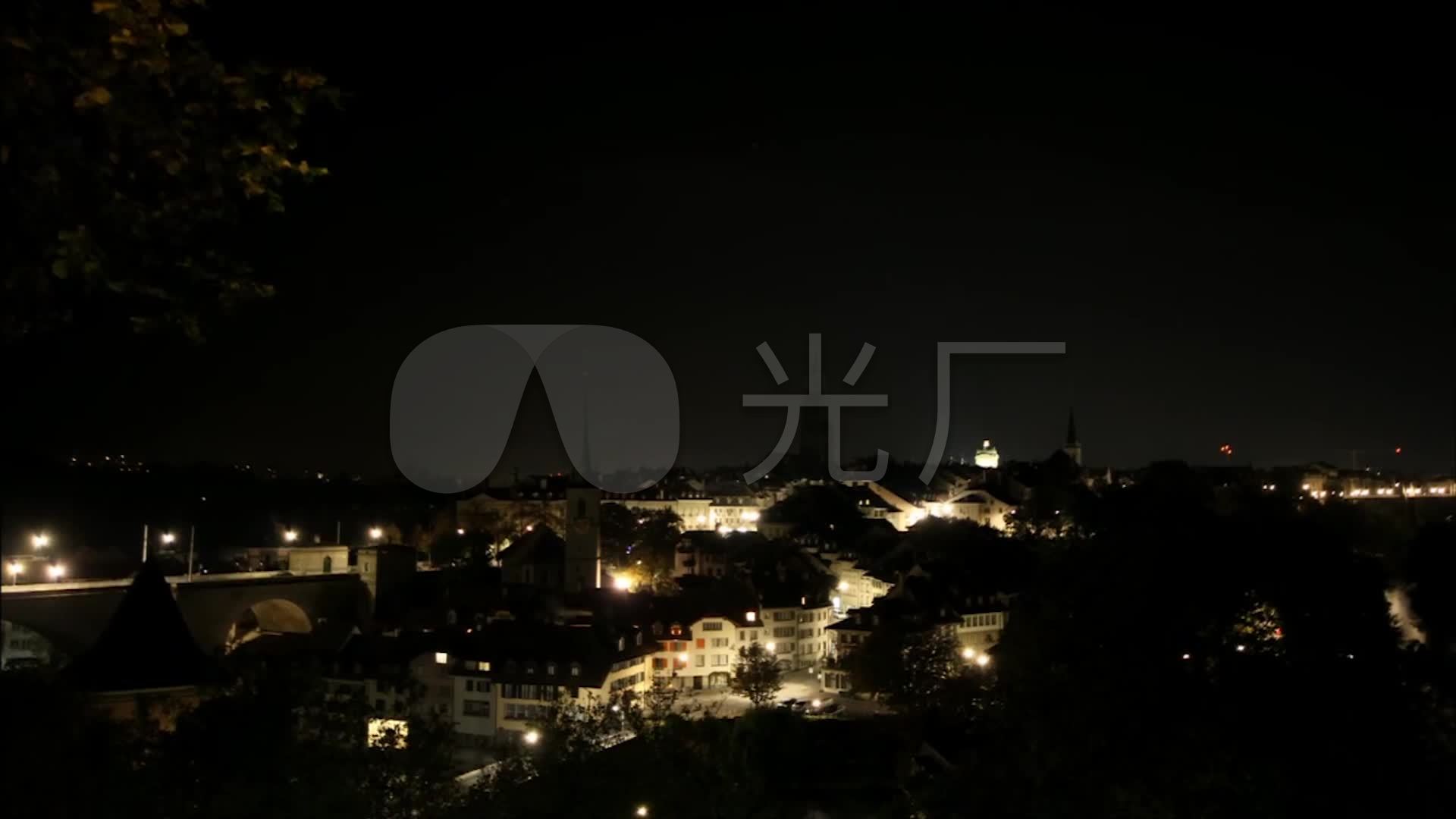 欧洲小镇城镇风景街道风光夜景延时摄影_1920x1080