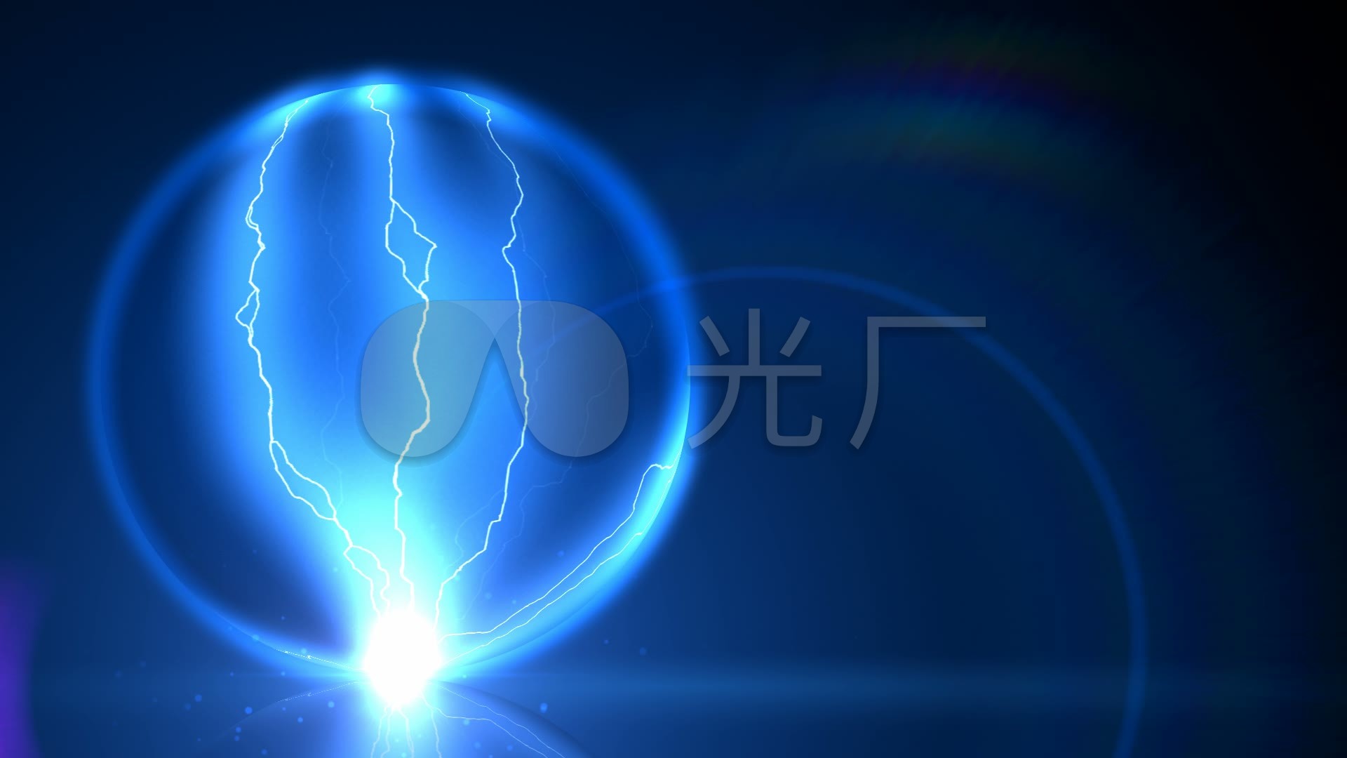 蓝色闪电球科技公司宣传片片头视频素材_1920x1080_高清视频素材下载
