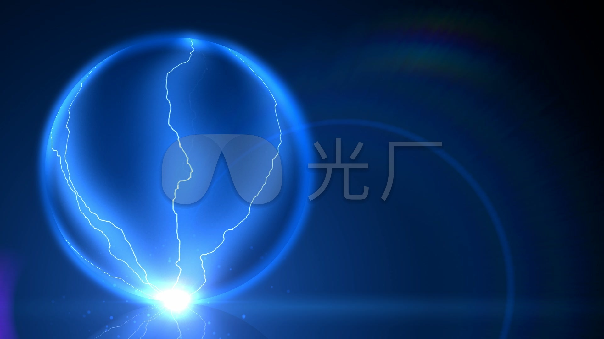 蓝色闪电球科技公司宣传片片头视频素材_1920x1080_高清视频素材下载