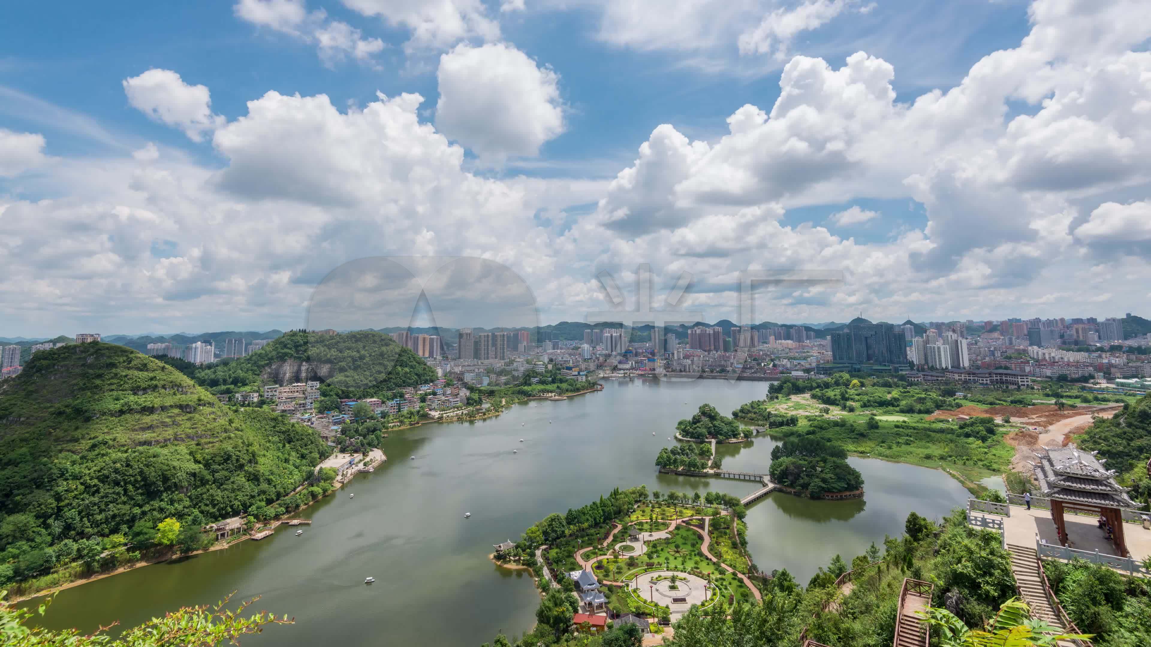 贵州安顺城市风光延时摄影_3840x2160_高清视频素材