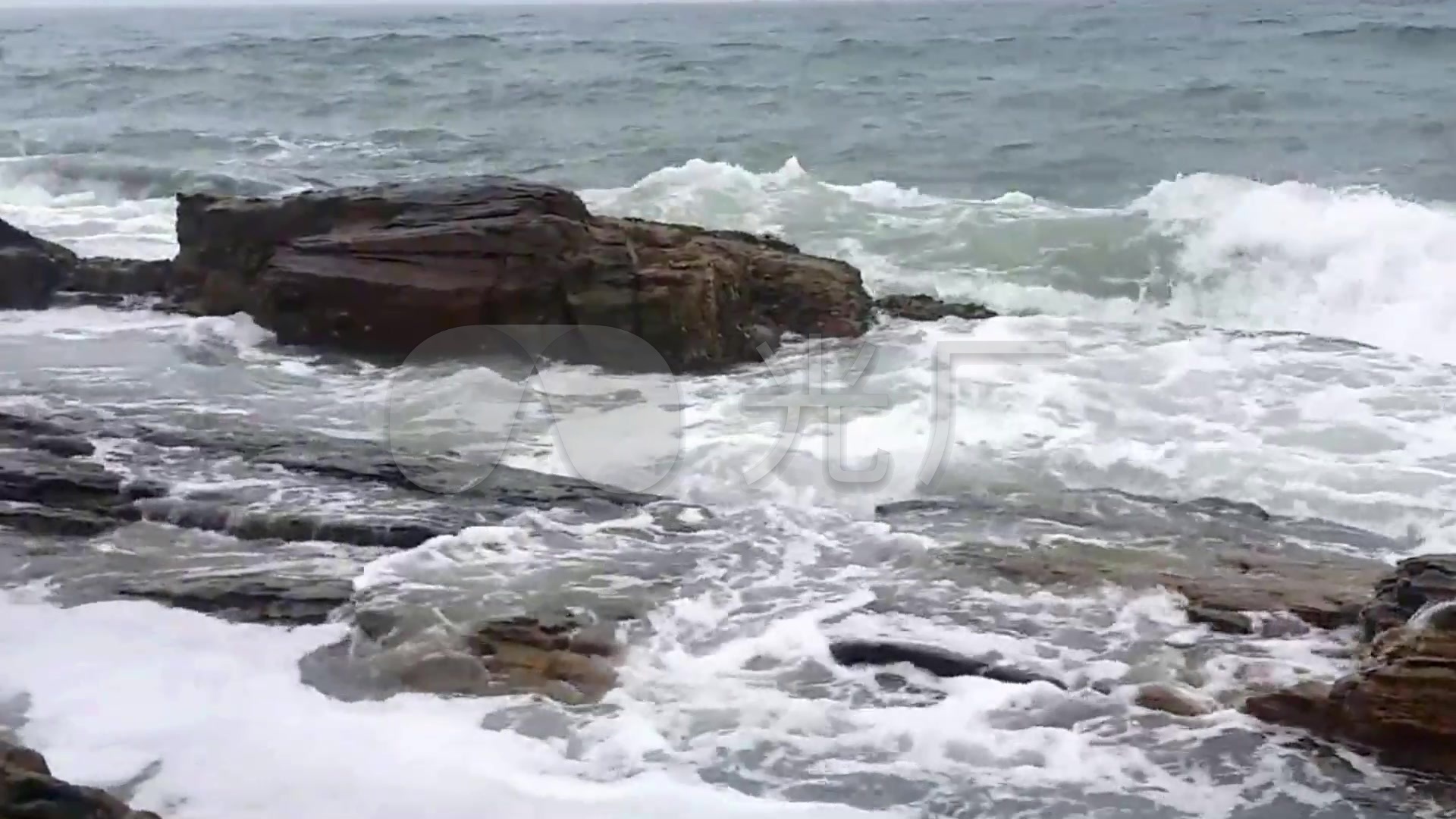 大海海浪礁石浪花