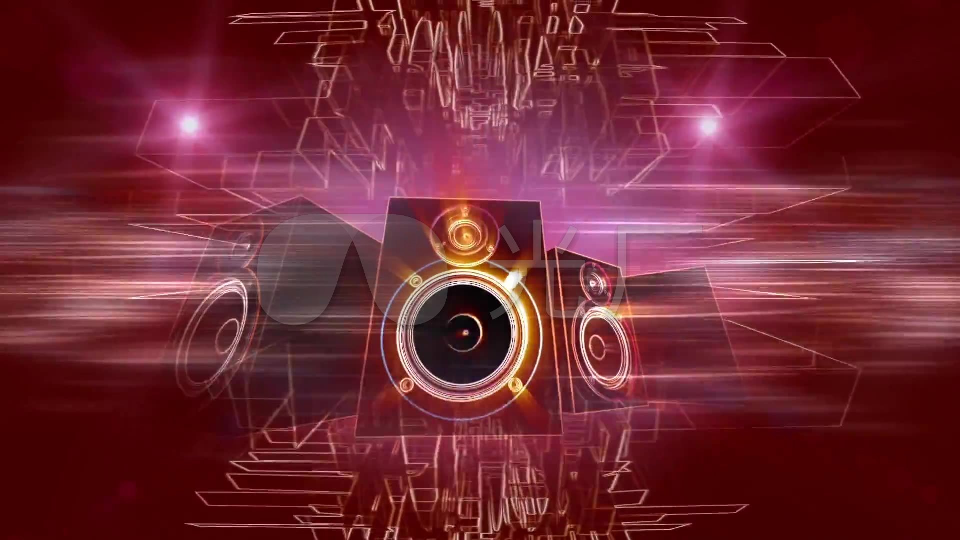 闪光旋转音箱片头背景