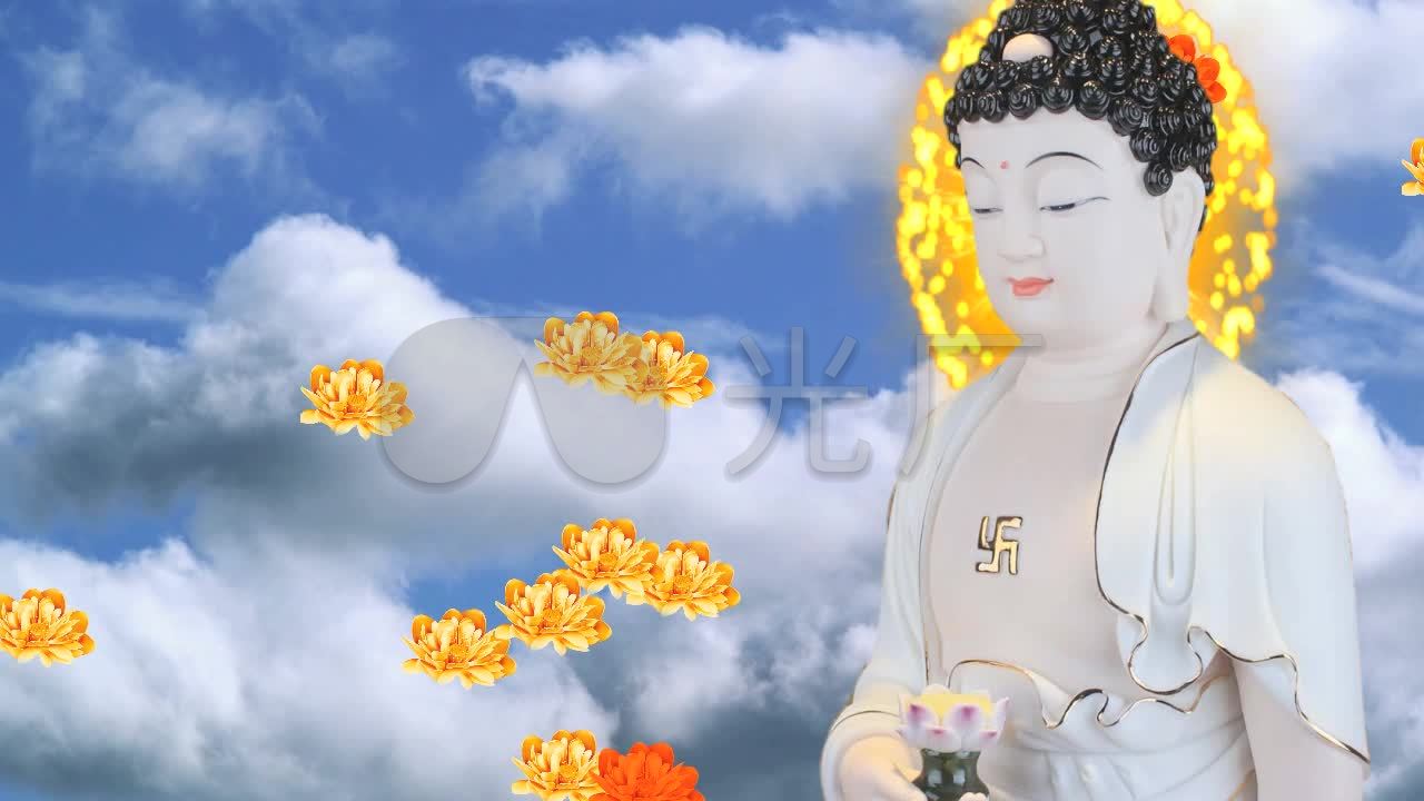 天空云大佛如来莲花