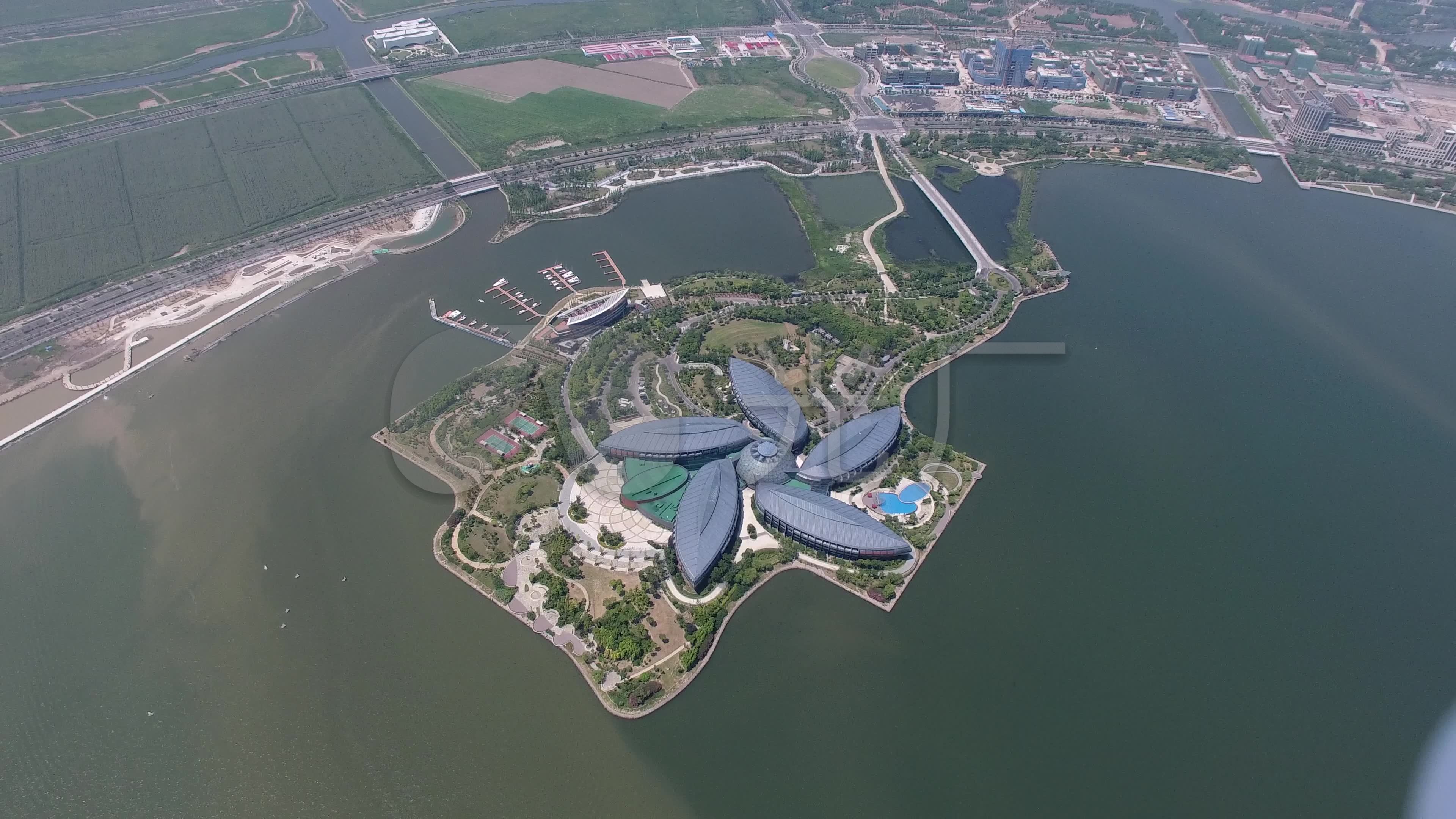 航拍4k滴水湖
