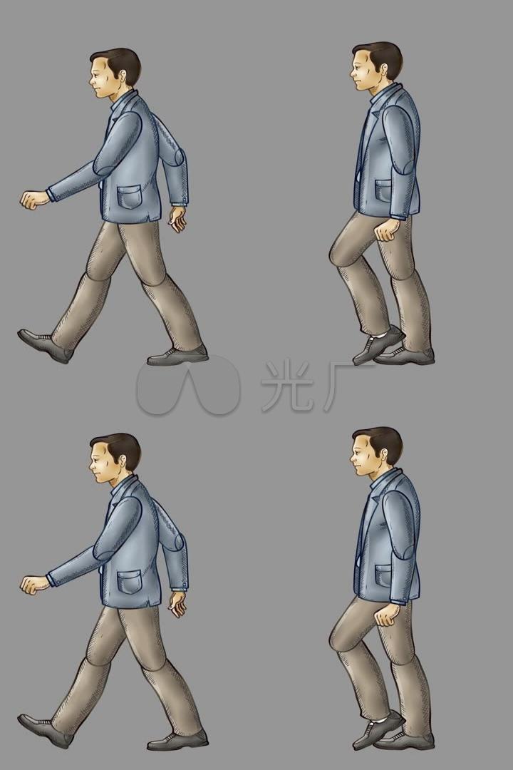 中年男人走路