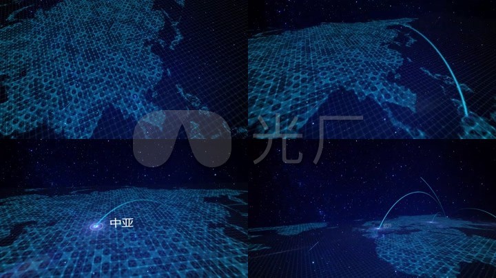科技粒子炫酷地图ae模板2