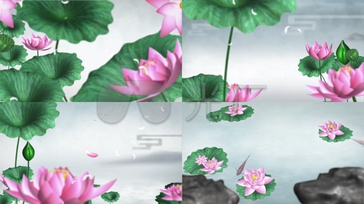 水墨效果素材大集合之水墨荷花水墨鱼水墨荷