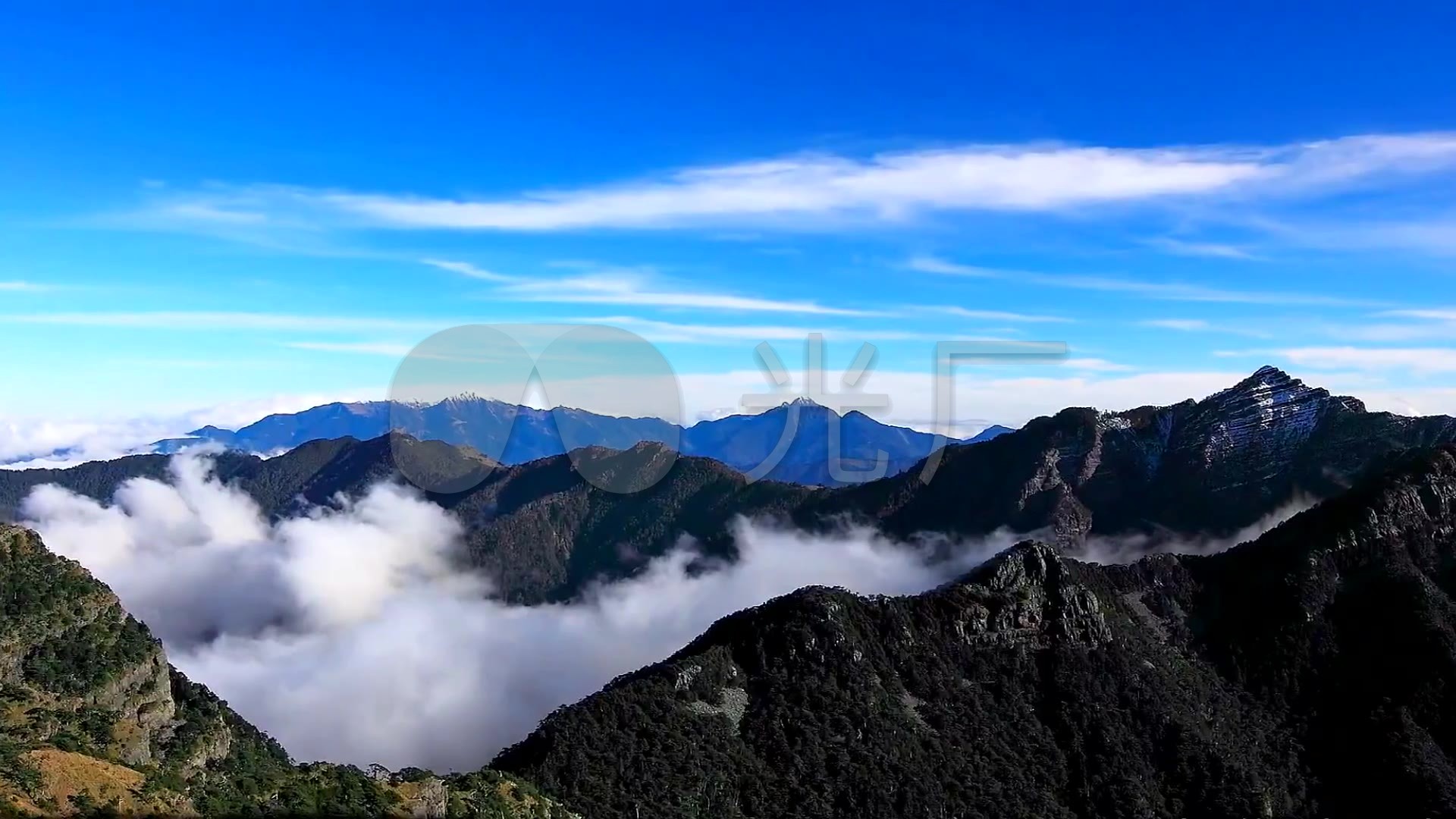 三个大自然延时素材蓝天大山云海