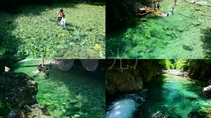 4k实拍山间清澈小溪溪水水流河流风景自然清晰 【声明】vj师网所有