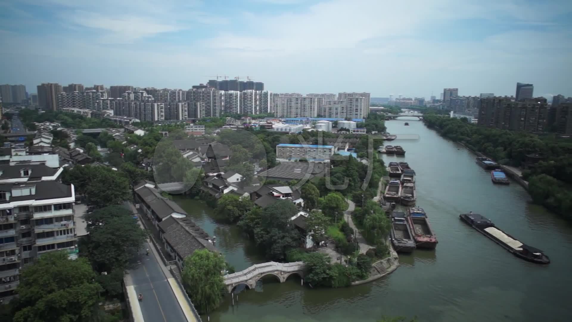 杭州拱墅区京杭大运河航拍