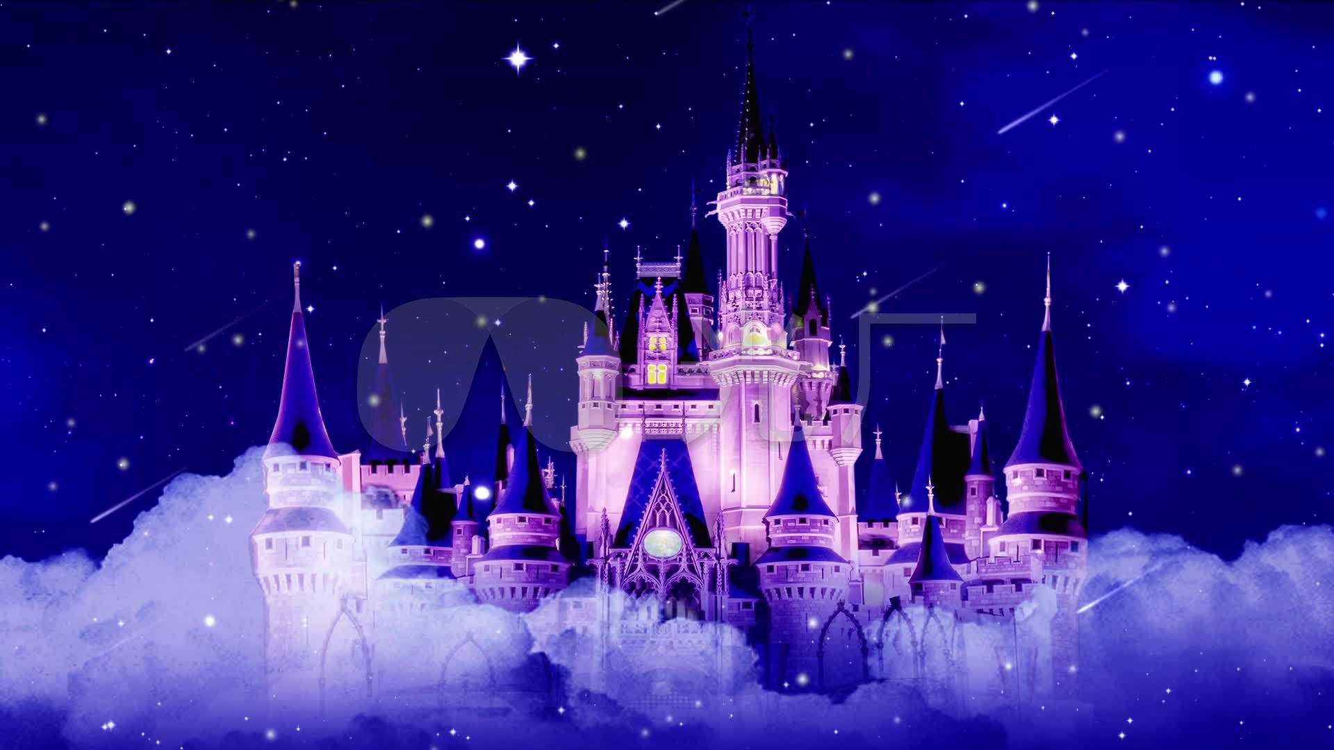 梦幻城堡流星雨星空婚礼背景
