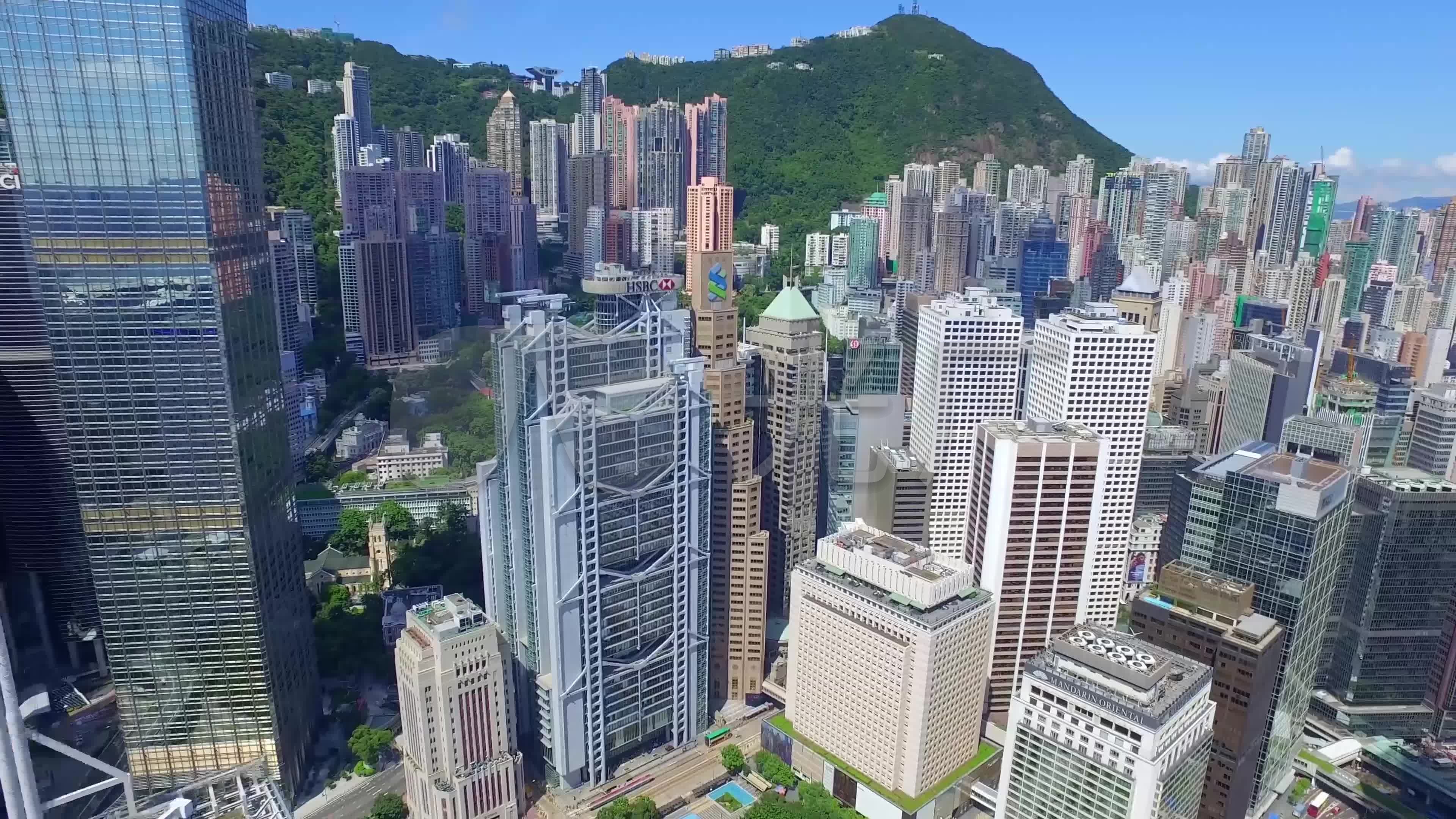 香港航拍中环维港_3840x2160_高清视频素材下载