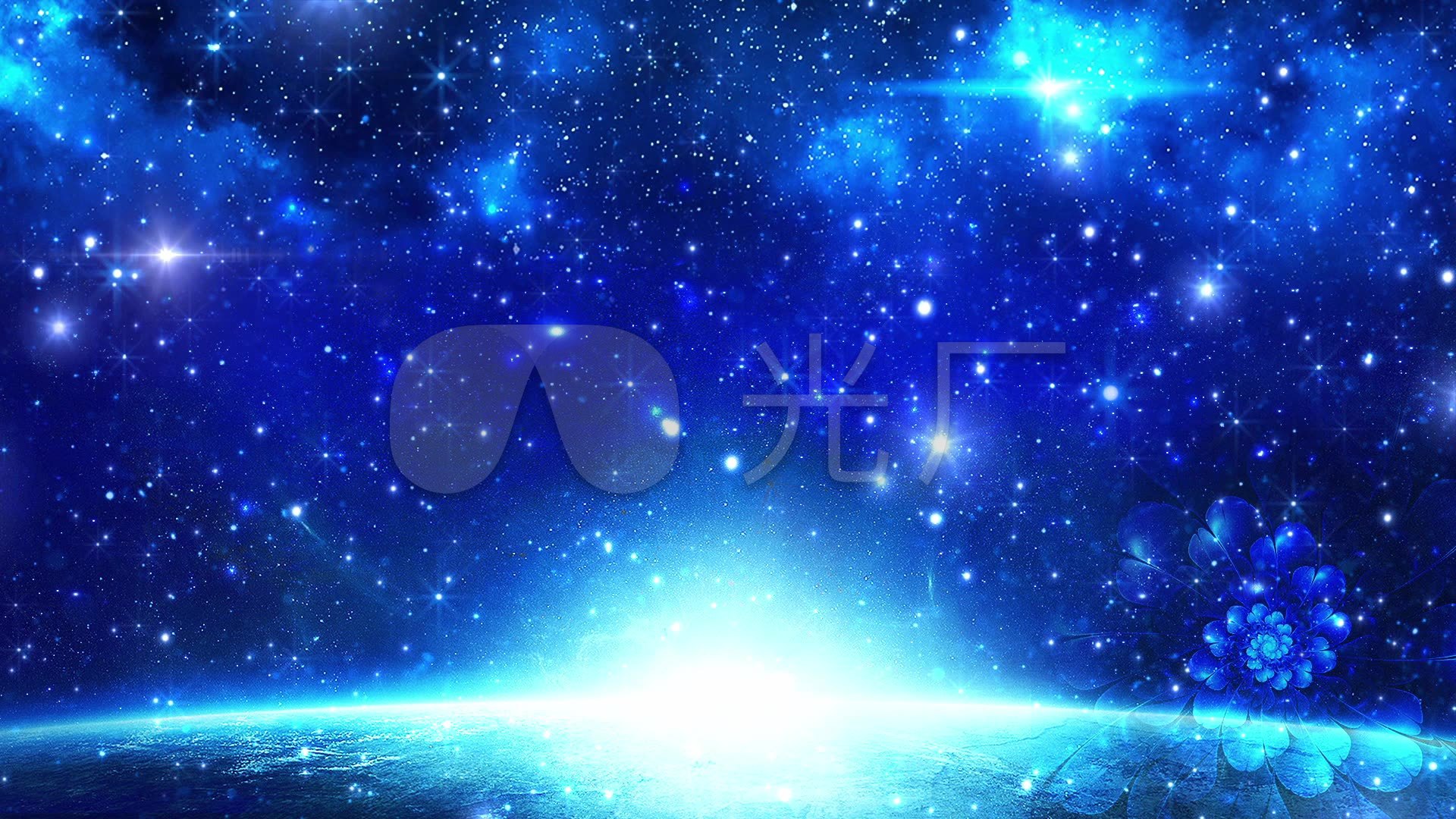 蓝色星空企业年会晚会颁奖背景