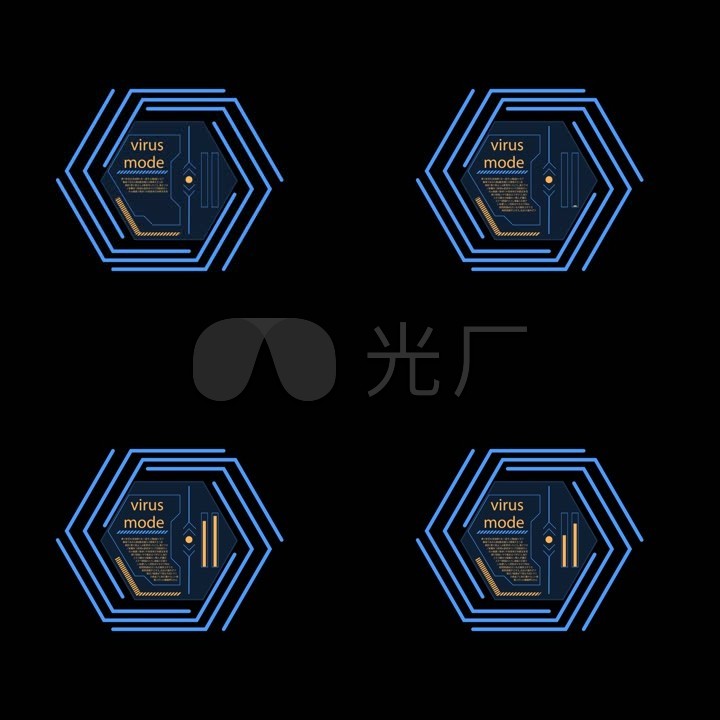 科技感素材科技感元素科技感科技圈圈动画开启定位坐标充能能量