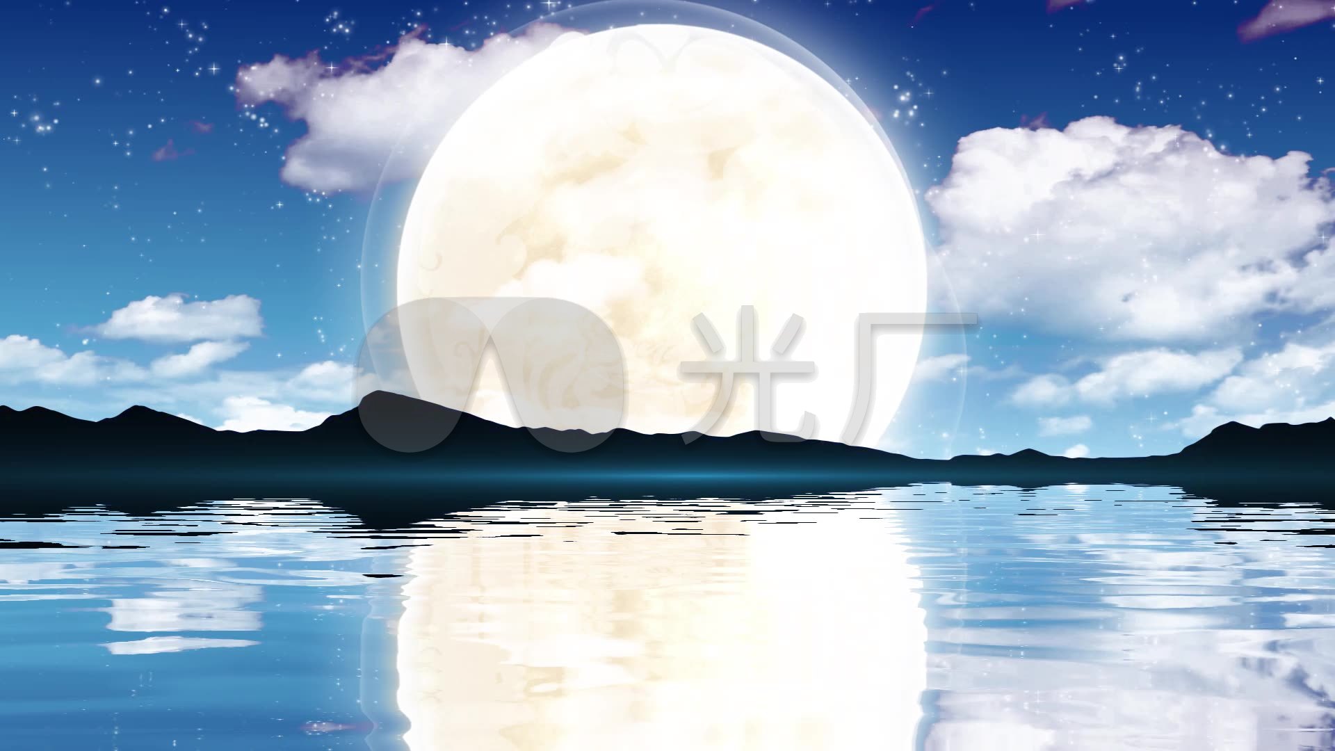 唯美月亮倒影_1920x1080_高清视频素材下载(编号:)