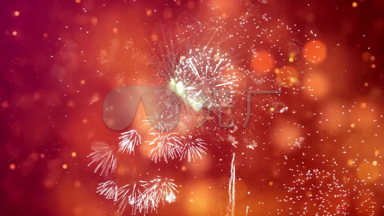 喜庆欢庆庆典烟花红色光晕_1280x720_高清视频素材(:)