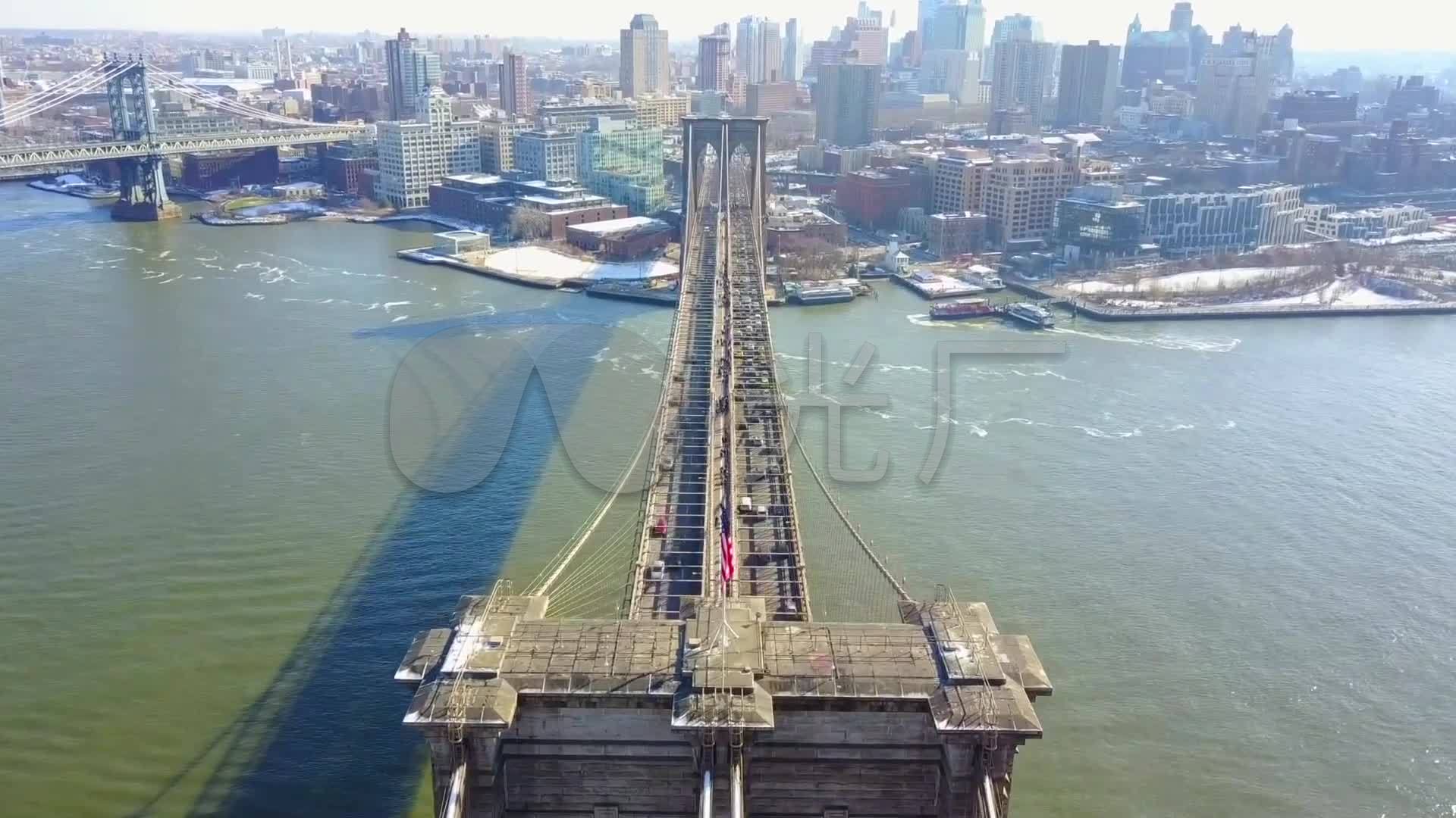高清航拍布鲁克林大桥