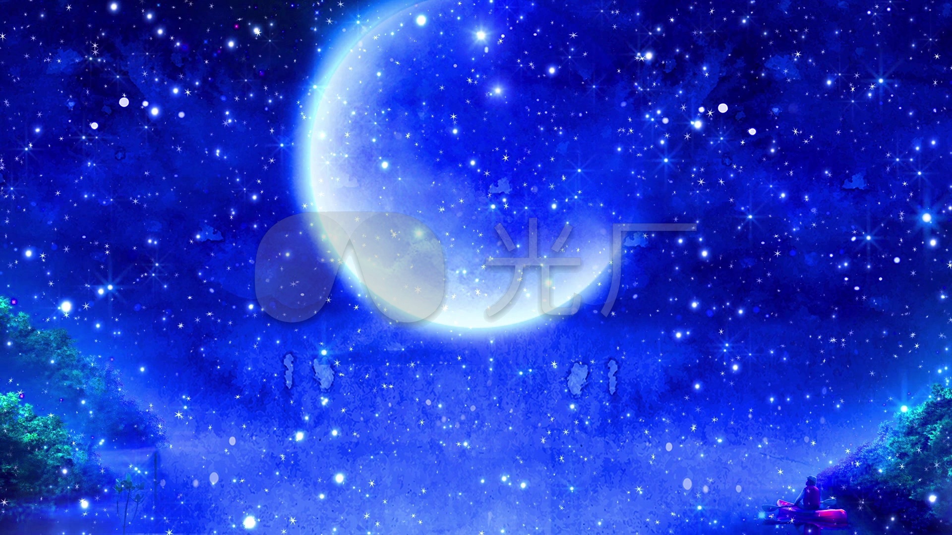 唯美梦幻星空月亮背景