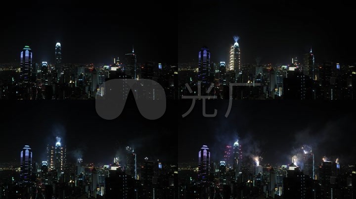 高清实拍视频素材新年前除夕香港夜景高楼大